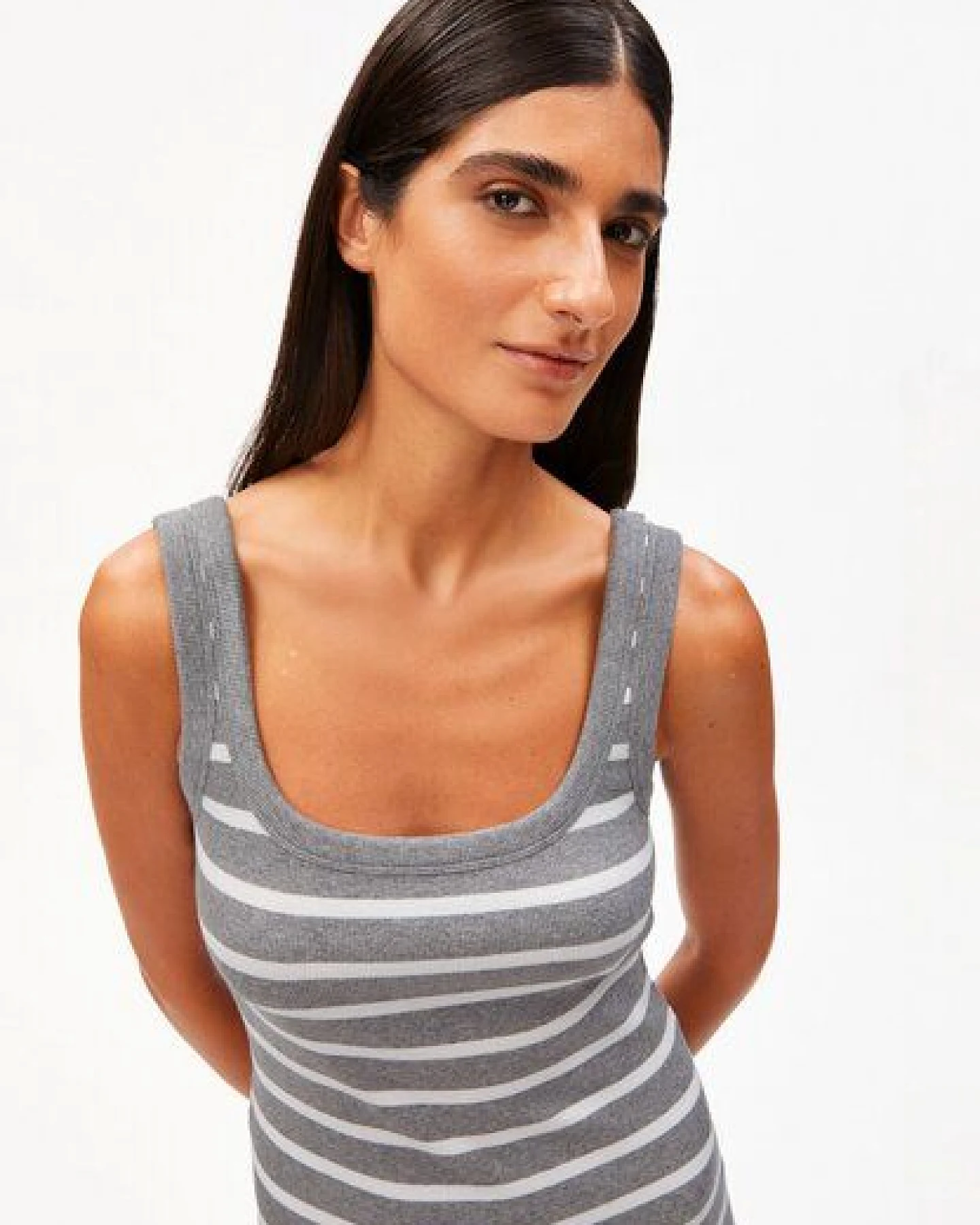 ARMEDANGELS RIB STRIPE Damen Jerseykleid aus Bio-Baumwoll Mix – Ansicht 3