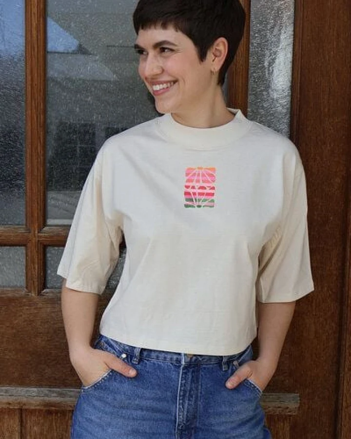 Kultgut Artdesign- Biofair- Flausch-Shirt im Boxistyle / Flower Stripes