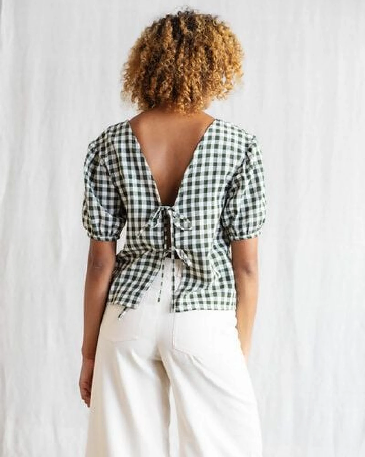 Jyoti - Fair Works Baumwoll Bluse Kalira Checks – Ansicht 4