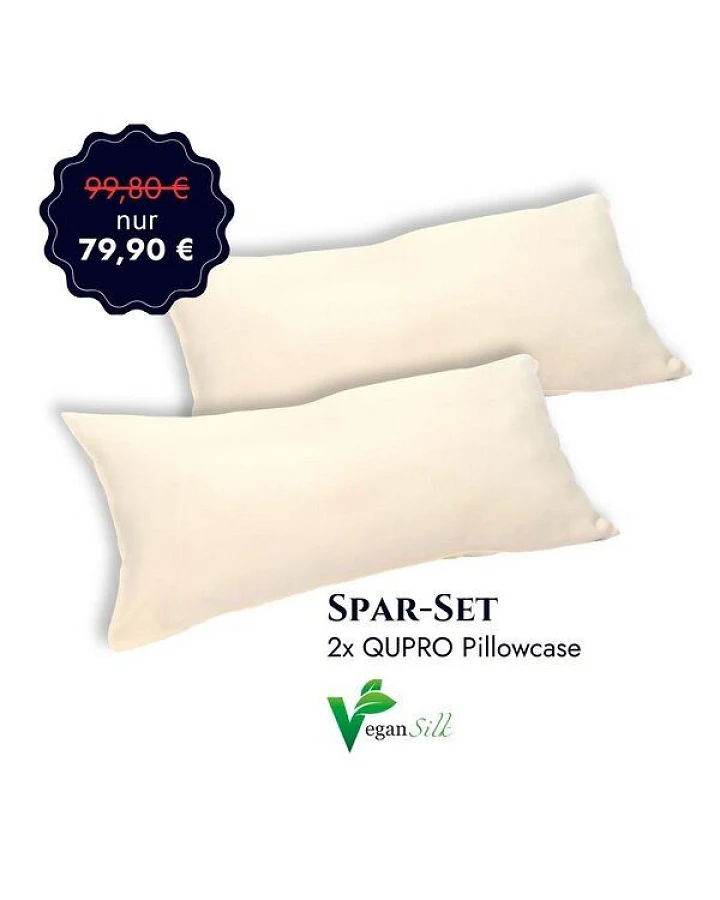 QUPRO Luxus Beauty Kissenbezüge 40x80 2er-Set Beige