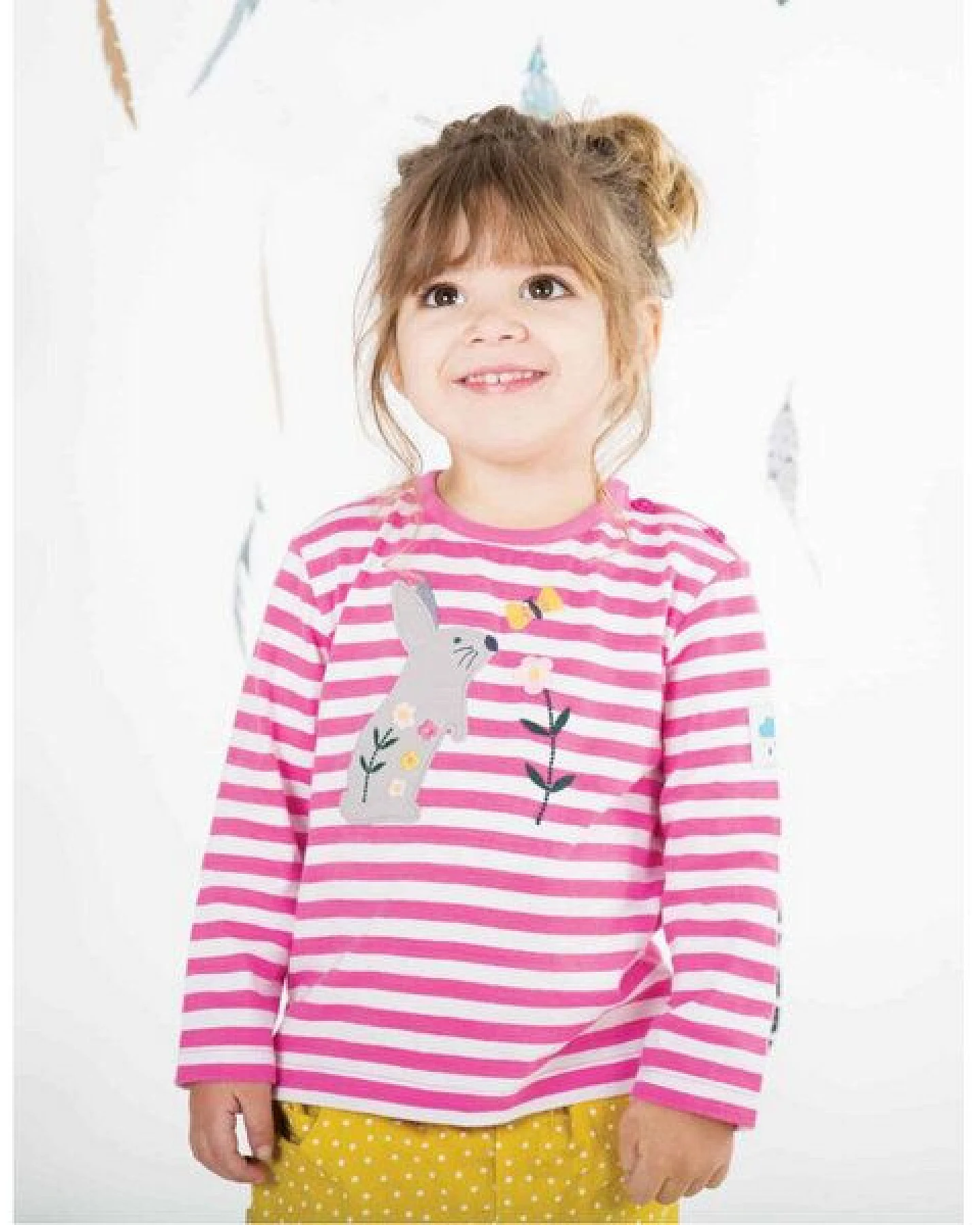 Frugi Langarm-Shirt Hase Button Applique Top – Ansicht 2