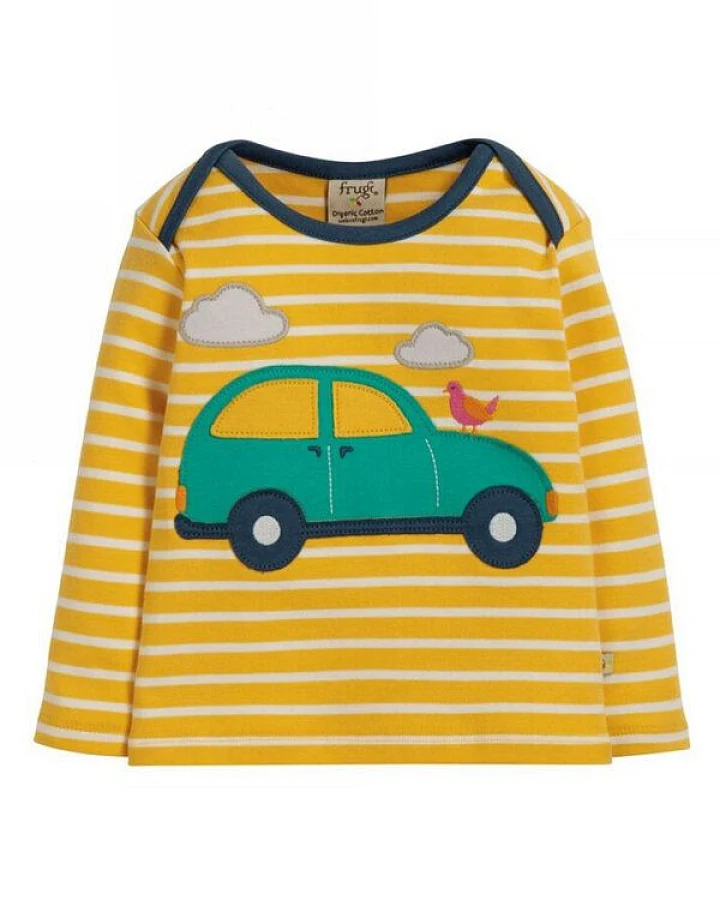 Frugi Langarm-Shirt Auto Bobby Applique Top