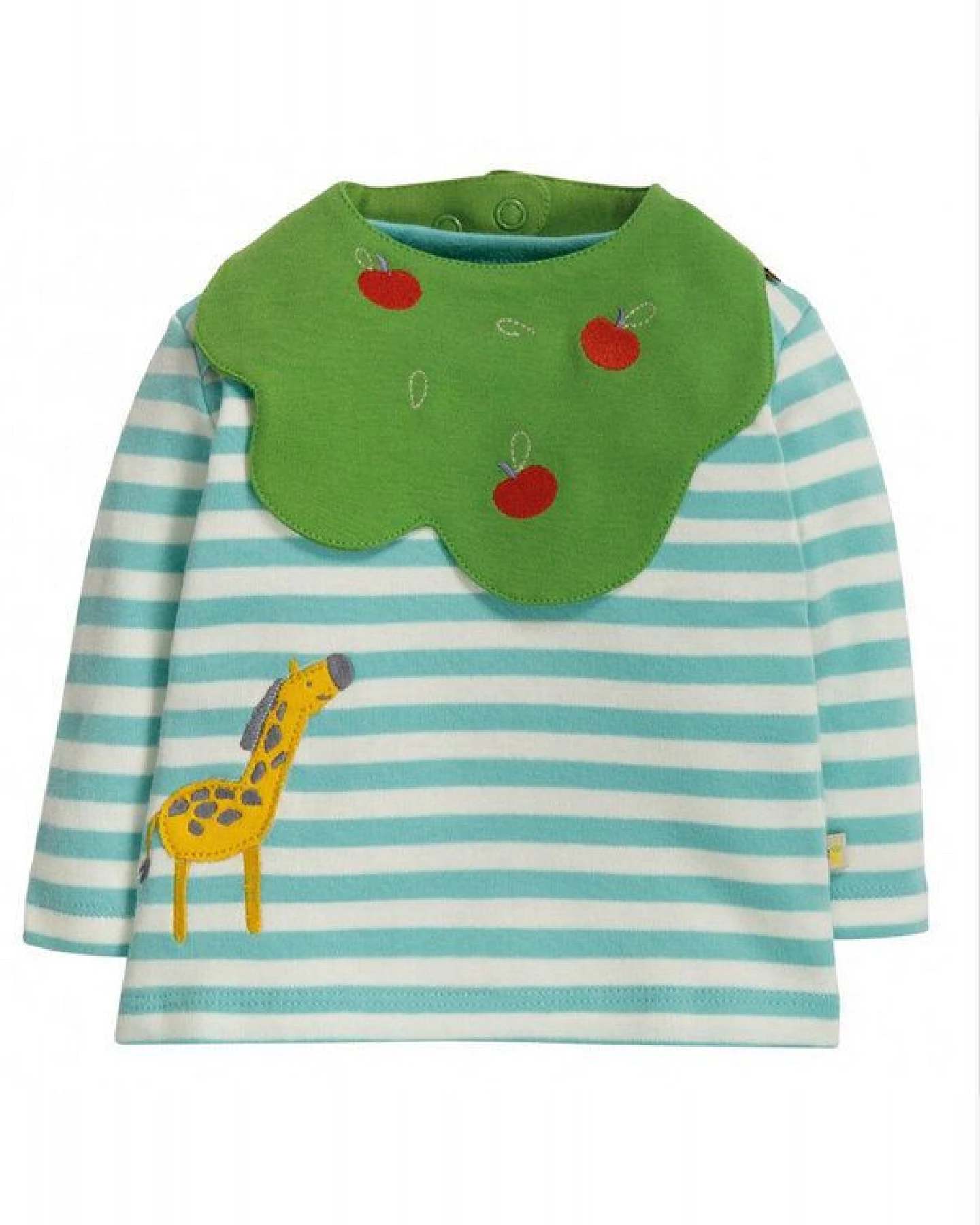 Frugi Set Langarm-Shirt Giraffe und Halstuch Apfelbaum Tip Top & Bib Set – Ansicht 2