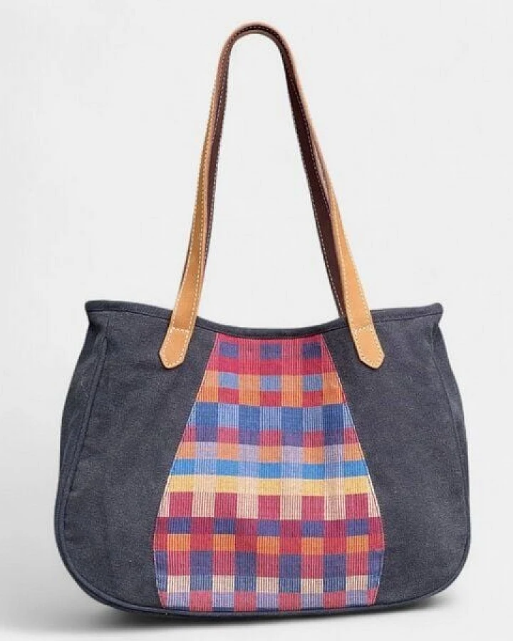 Dragolina Schultertasche/ Shopper Bente mit Webstoff der Pwo Karen