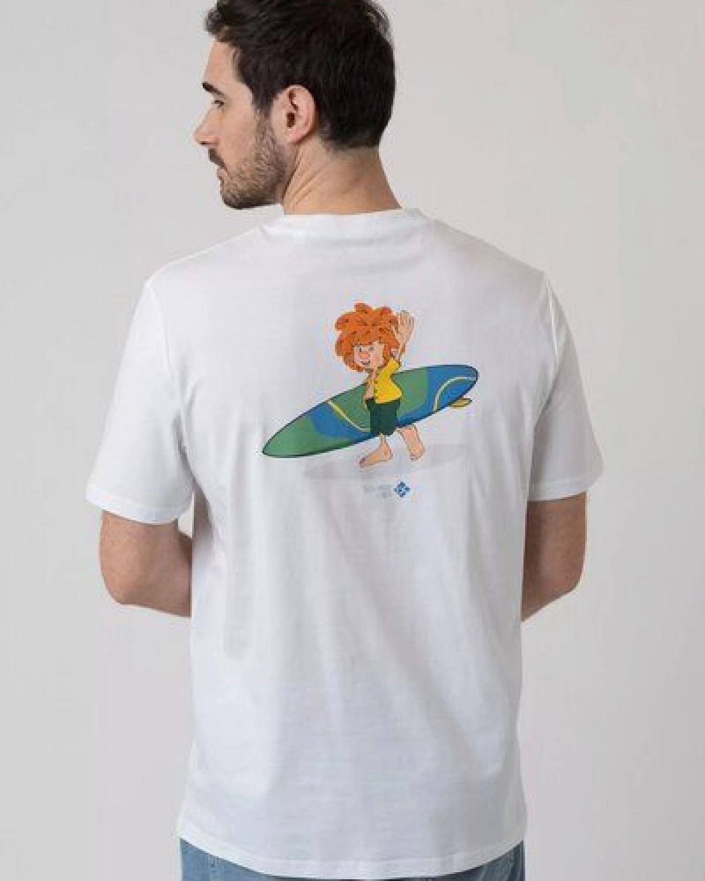 Bavarian Caps Herren T-Shirt Pumuckl Surft - Weiß – Ansicht 2