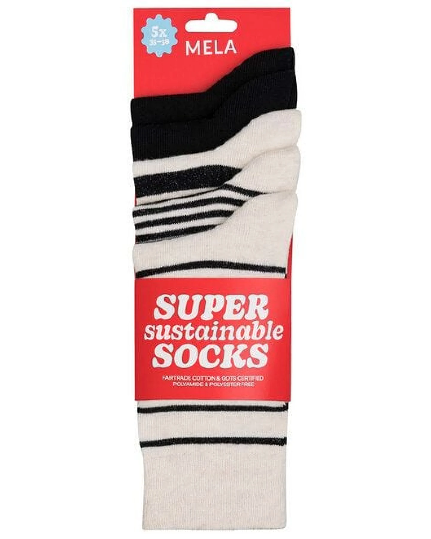 MELA Basic Socken im 5er-Pack aus Biobaumwoll-Mix – Ansicht 2