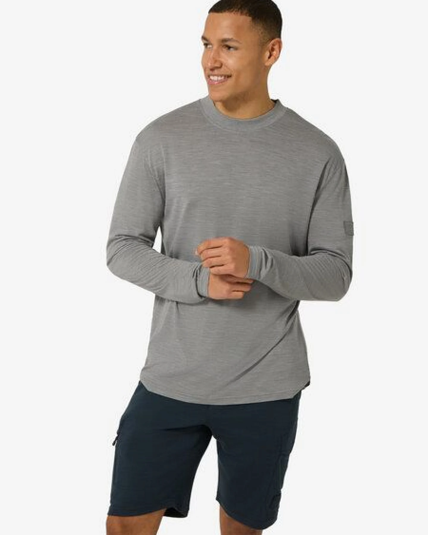 super.natural M CASUAL RIB BIO J LS für Herren, nachhaltig, Merino – Ansicht 2