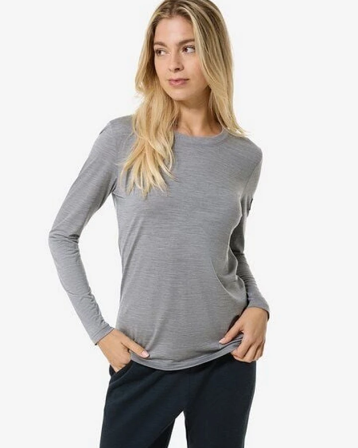 super.natural W CASUAL RIB BIO J LS für Damen, nachhaltig, Merino