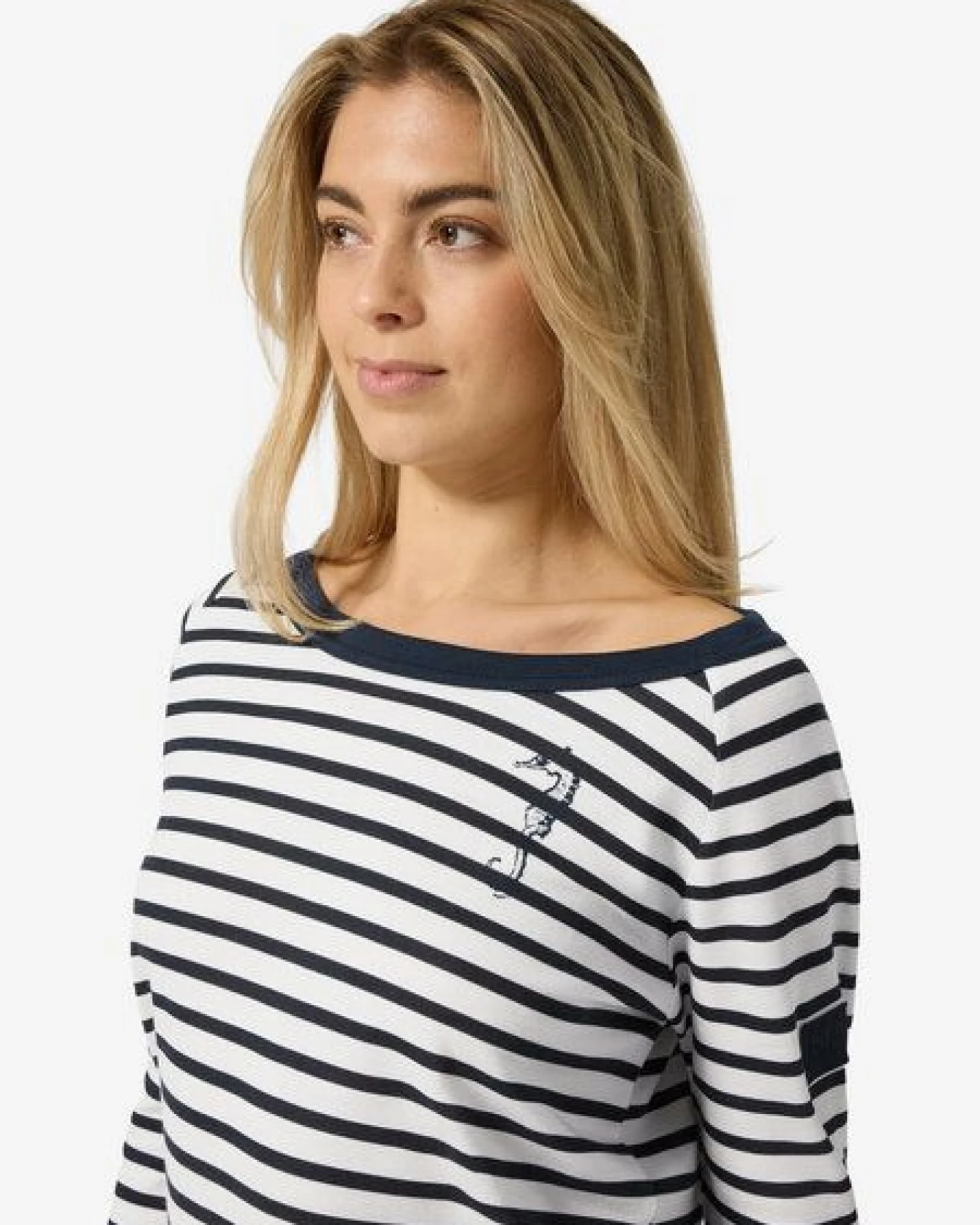 super.natural W SEA HORSE STRIPE BIO CREW für Damen, nachhaltig, Merino – Ansicht 2