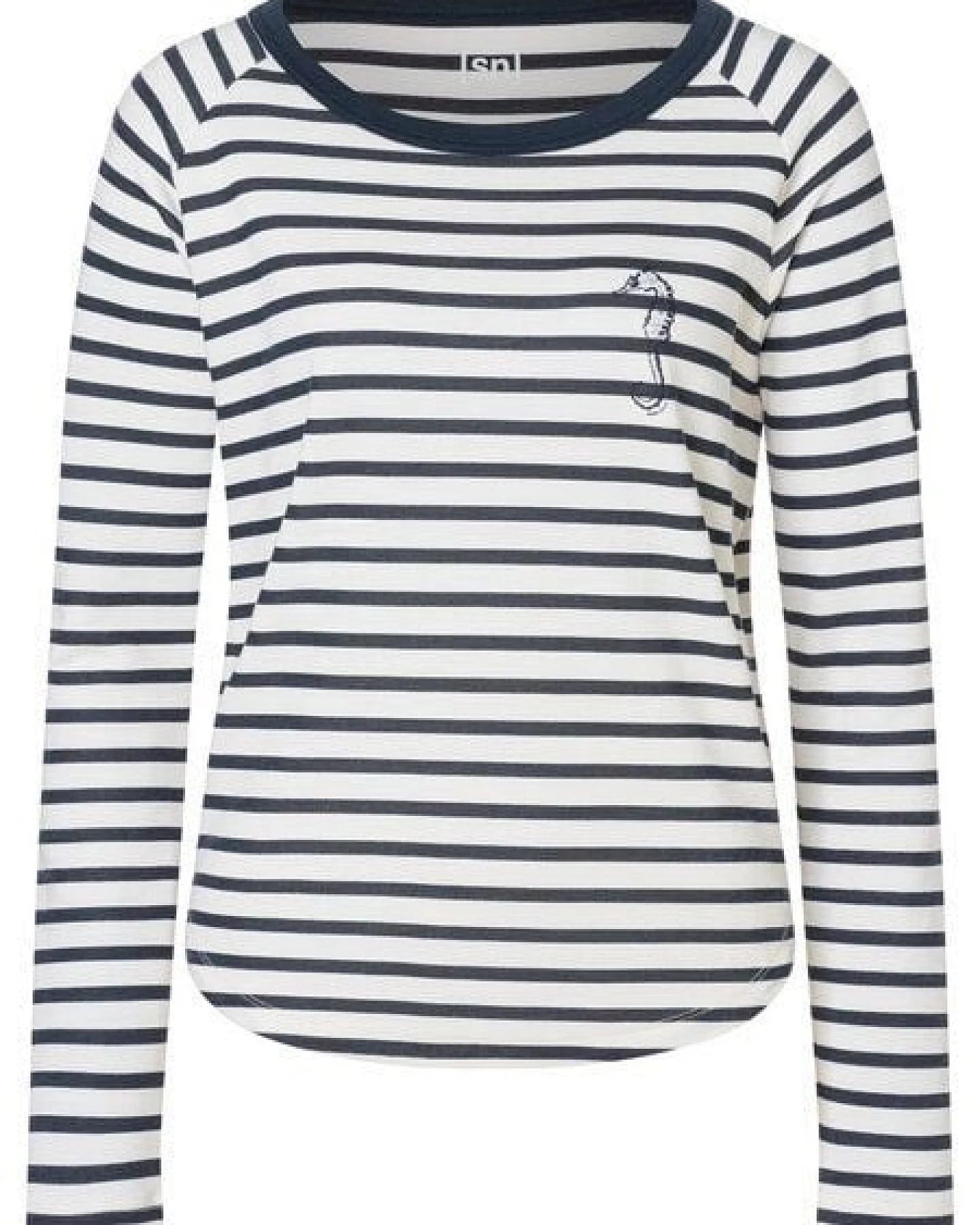 super.natural W SEA HORSE STRIPE BIO CREW für Damen, nachhaltig, Merino – Ansicht 4