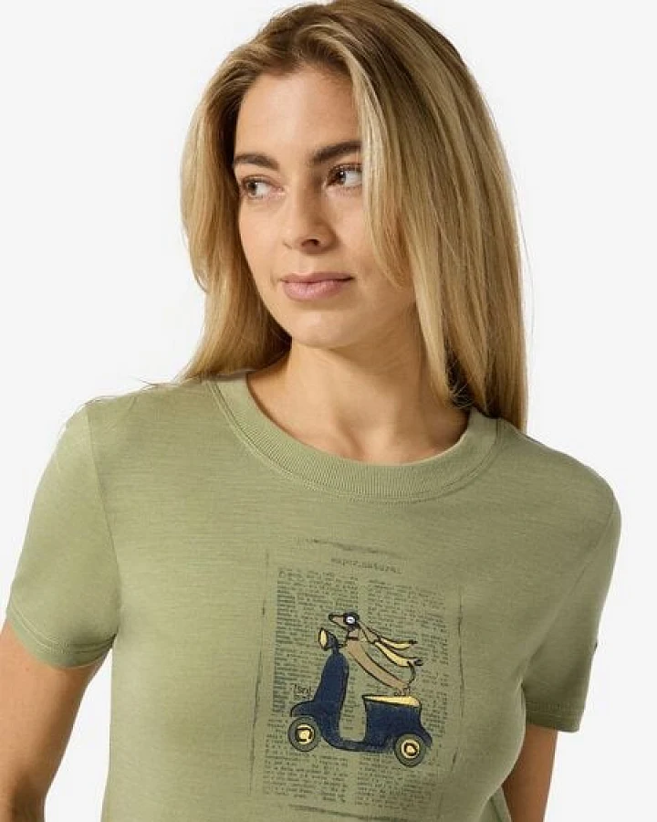 super.natural Merino T-Shirt W RACING DACHSHUND BIO J TEE für Damen, nachhaltig, Merino