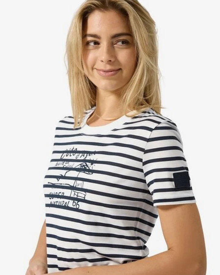 super.natural Merino T-Shirt W STRIPE COTE D'AZUR BIO J TEE für Damen, nachhaltig, Merino