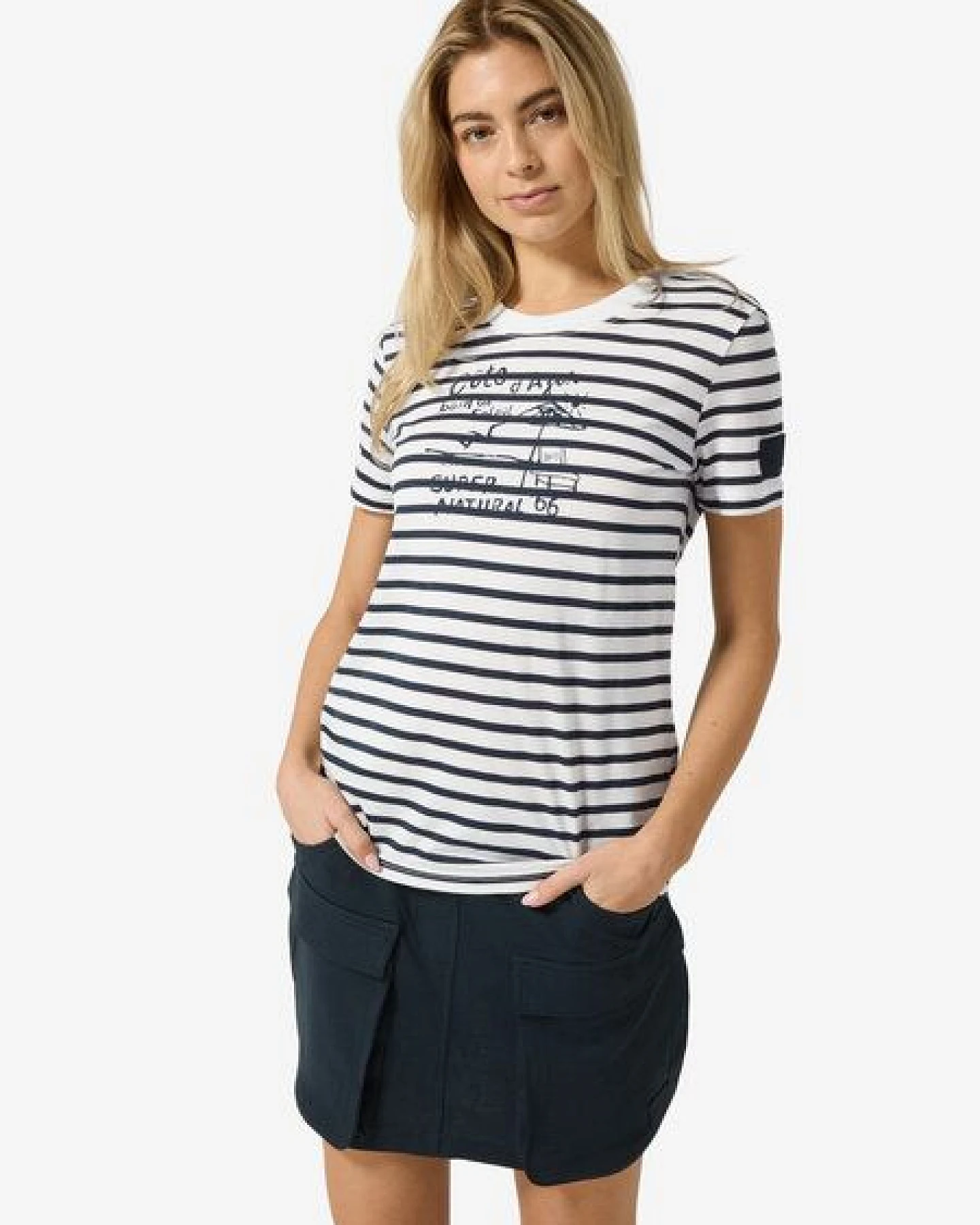super.natural Merino T-Shirt W STRIPE COTE D'AZUR BIO J TEE für Damen, nachhaltig, Merino – Ansicht 2