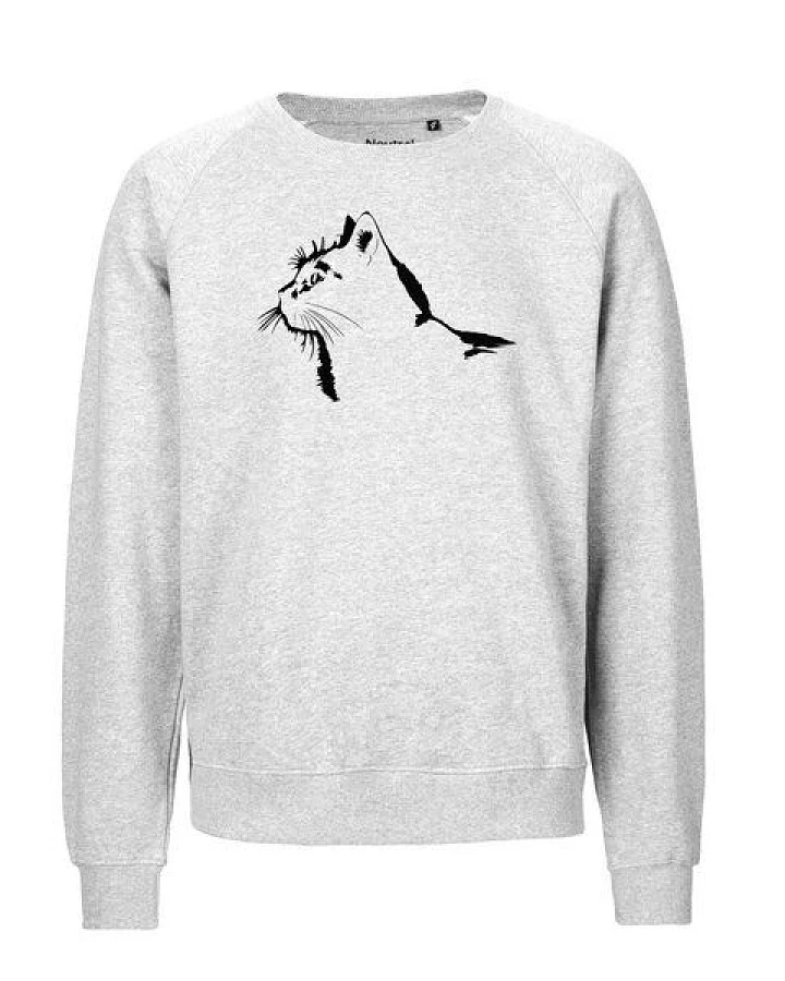 HANDGEDRUCKT "Stubentiger" Unisex Sweatshirt aus reiner Biobaumwolle (kbA)