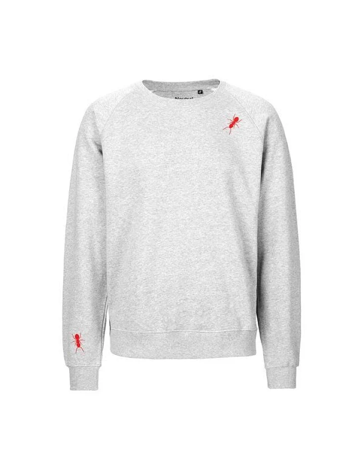 HANDGEDRUCKT "Ameisen" Unisex Sweatshirt aus reiner Biobaumwolle (kbA)
