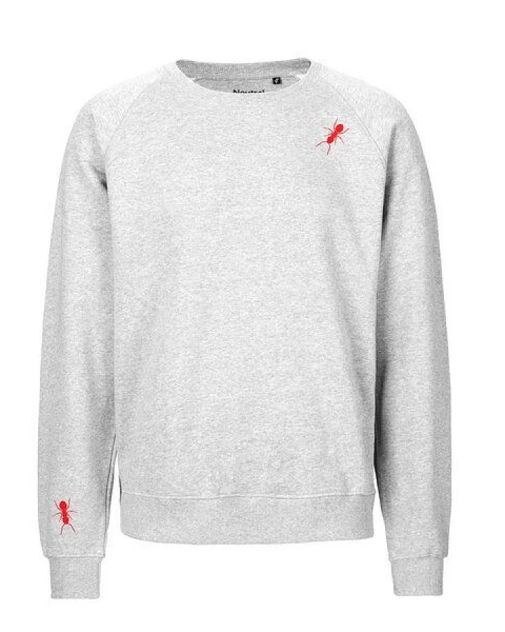 HANDGEDRUCKT "Ameisen" Unisex Sweatshirt aus reiner Biobaumwolle (kbA)