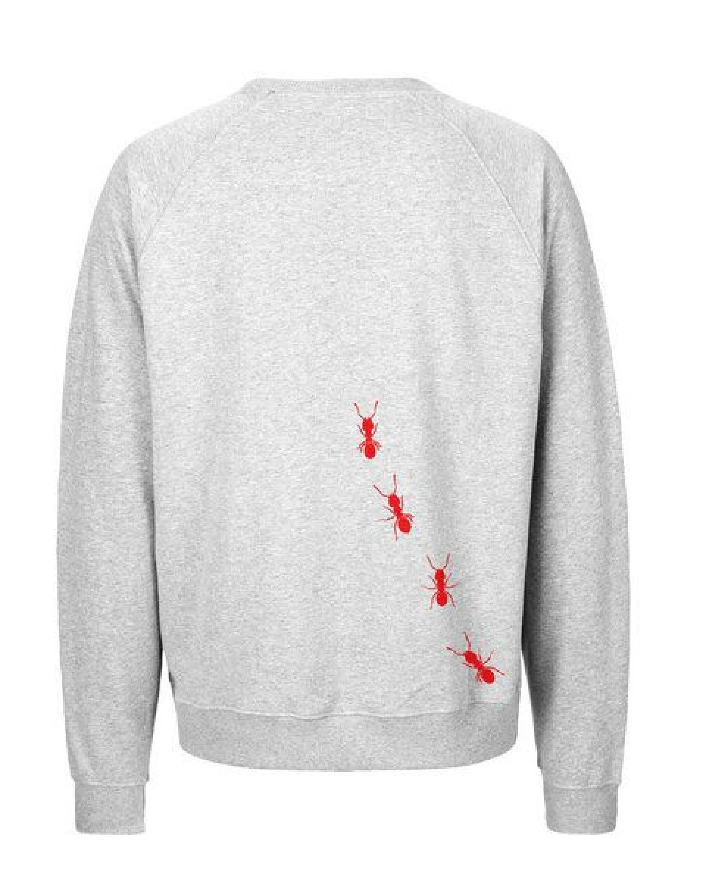HANDGEDRUCKT "Ameisen" Unisex Sweatshirt aus reiner Biobaumwolle (kbA) – Ansicht 3