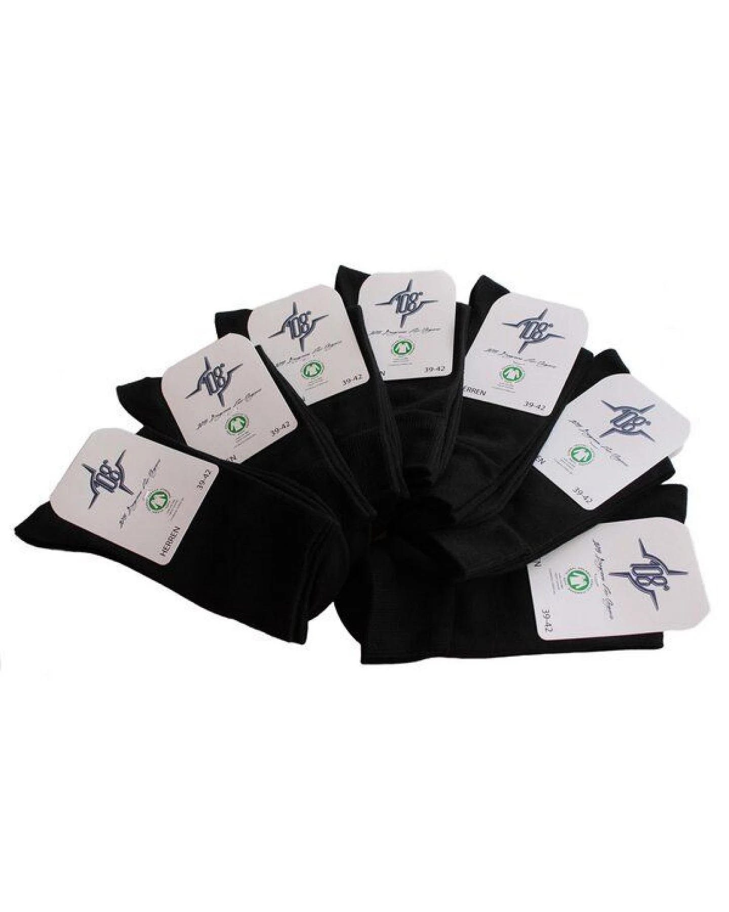 108 Degrees 7er Pack Herren Socken schwarz GOTS – Ansicht 3
