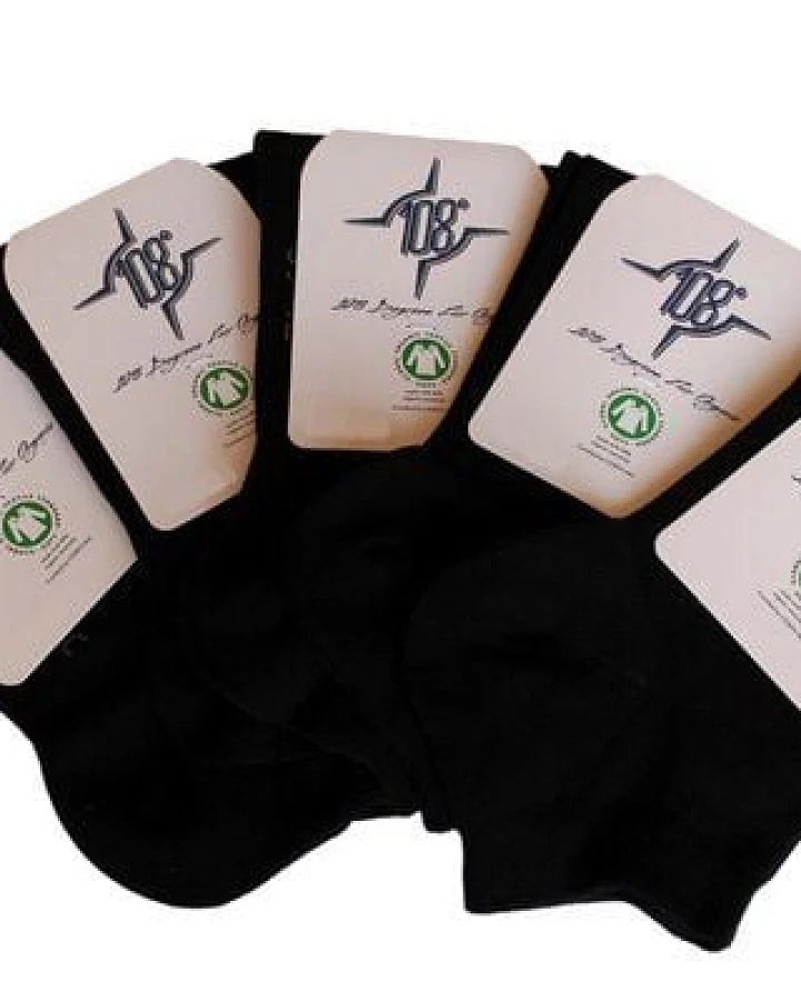 108 Degrees 5er Pack Herren Sneaker Socken schwarz GOTS