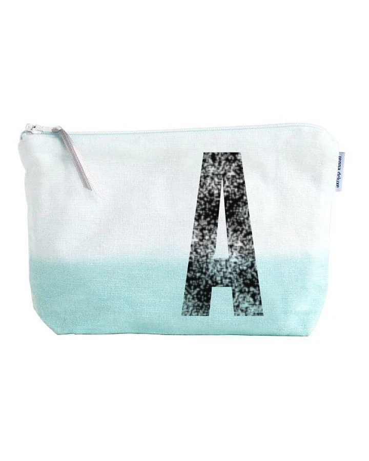 renna deluxe Kulturtasche und Schminktasche mit Monogramm MINT