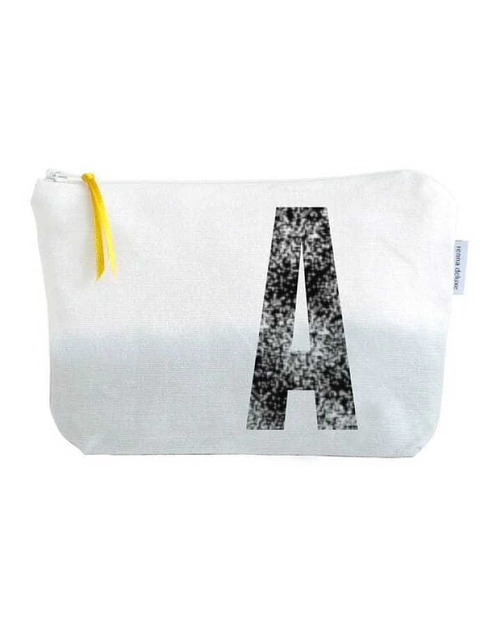 renna deluxe Kulturtasche und Kosmetiktäschchen mit Monogramm GRAU