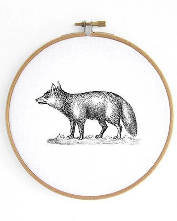renna deluxe Fuchs im Stickrahmen