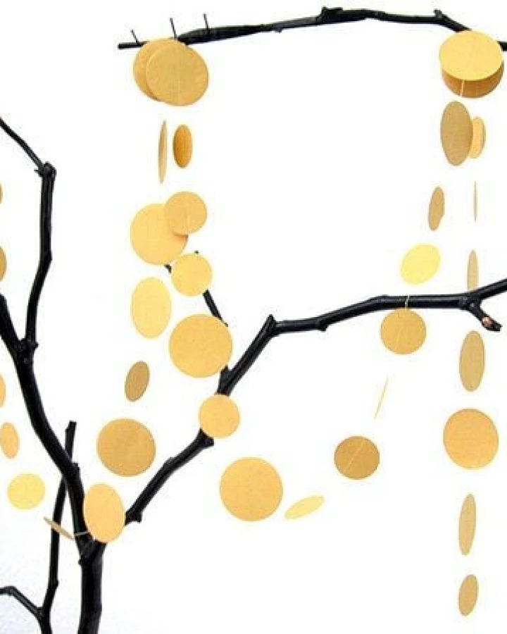 renna deluxe Girlande Punkte in Gold