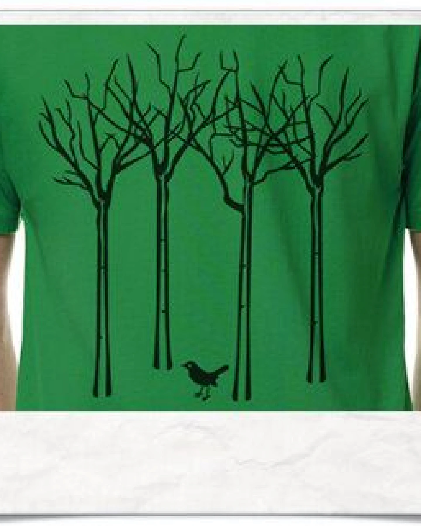 Picopoc Vogel im Wald T-Shirt für Männer in Grün & Schwarz – Ansicht 2