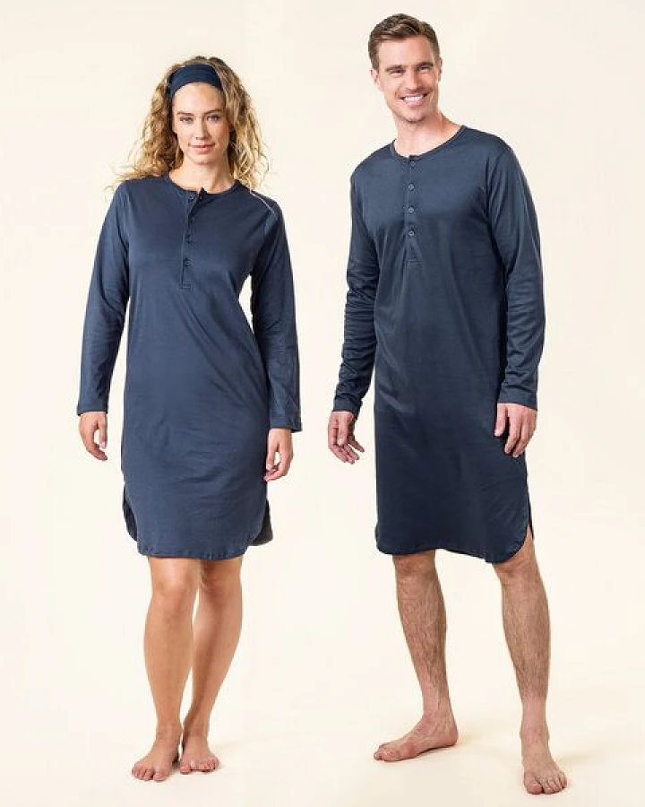 Living Crafts DOMINIQUE - Unisex Nachthemd im angesagten Retro-Look