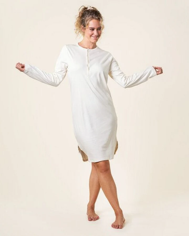 Living Crafts DOMINIQUE - Unisex Nachthemd im angesagten Retro-Look