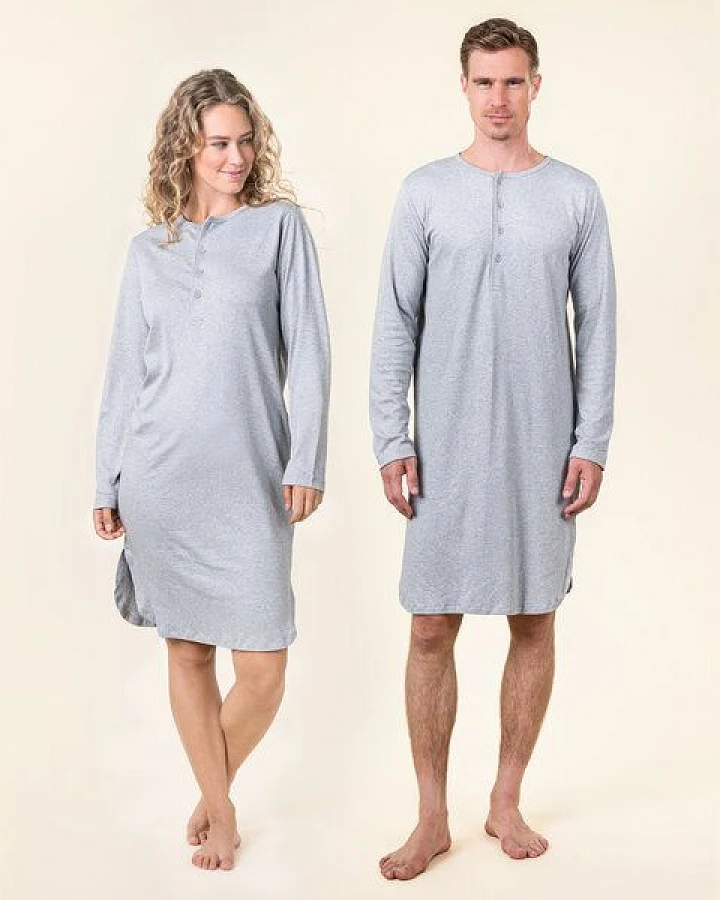 Living Crafts DOMINIQUE - Unisex Nachthemd im angesagten Retro-Look