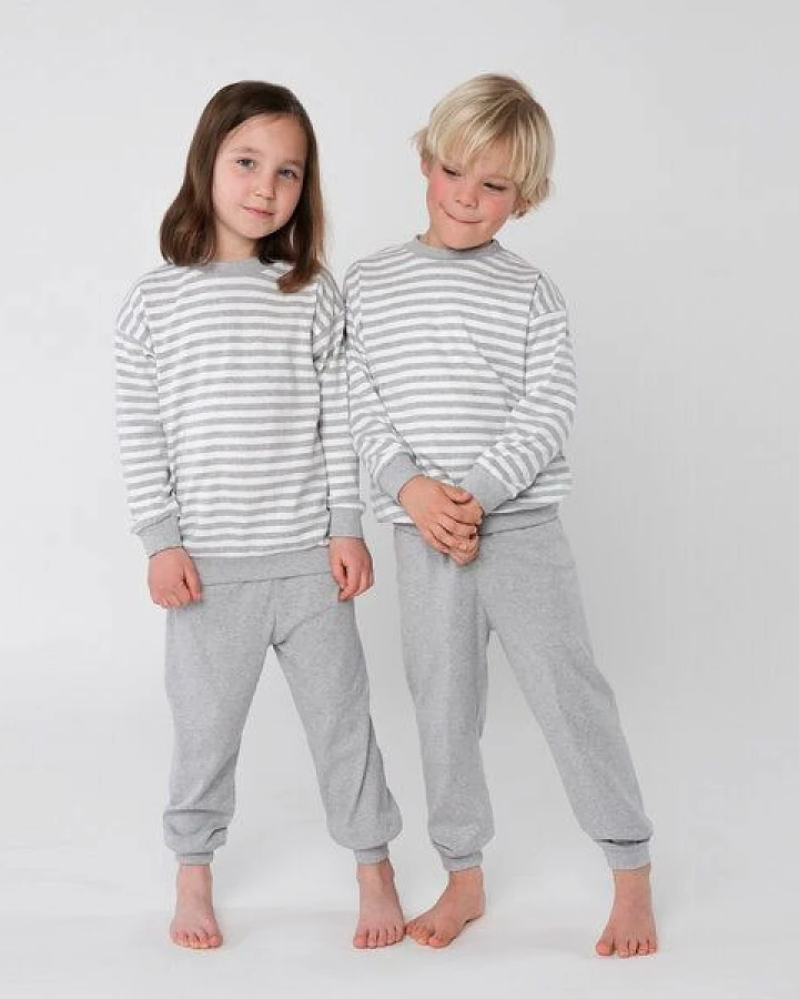 Grey-Melange/White Striped