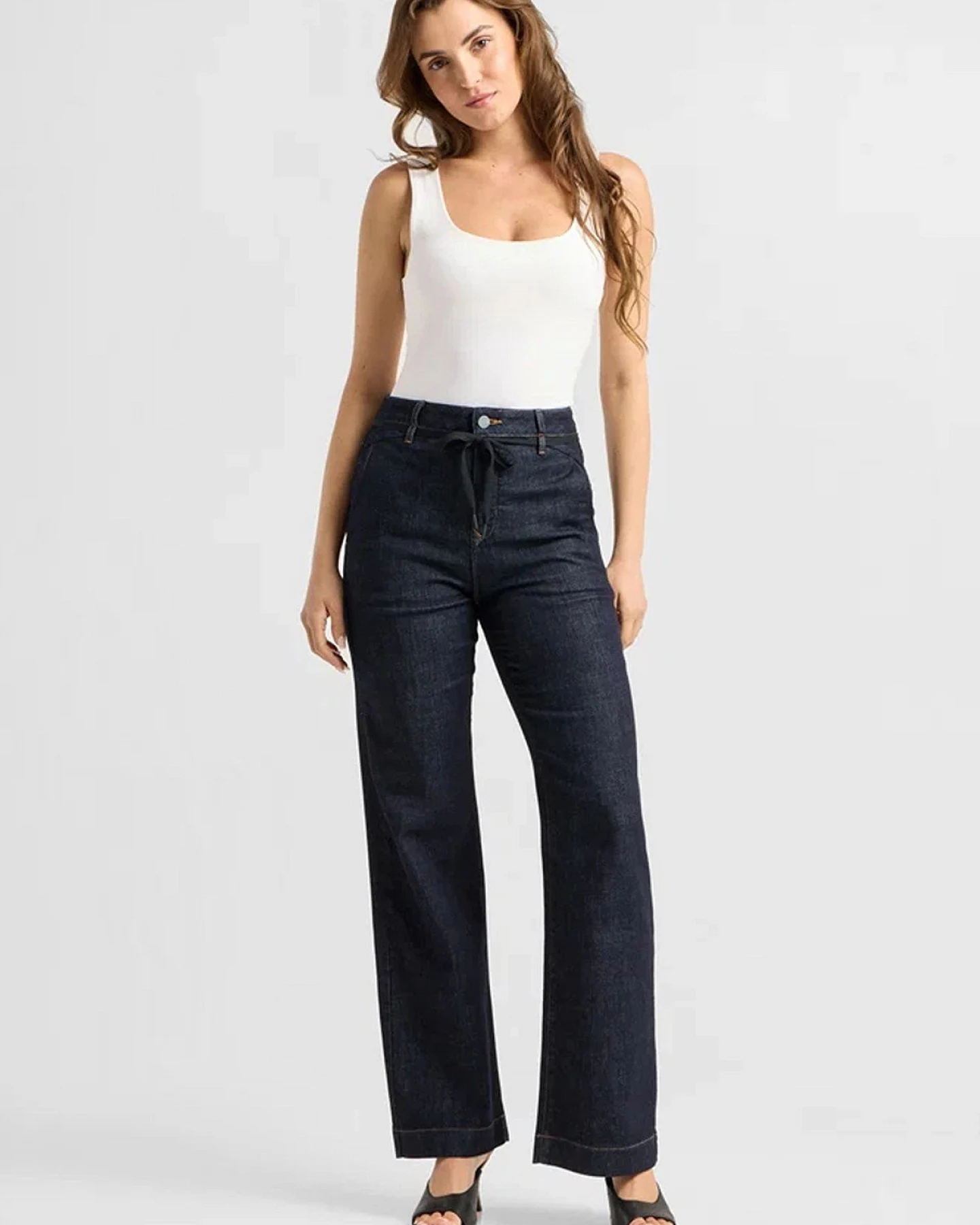 Jeans Dew Flared French Pocket Raw Blue – Ansicht 2