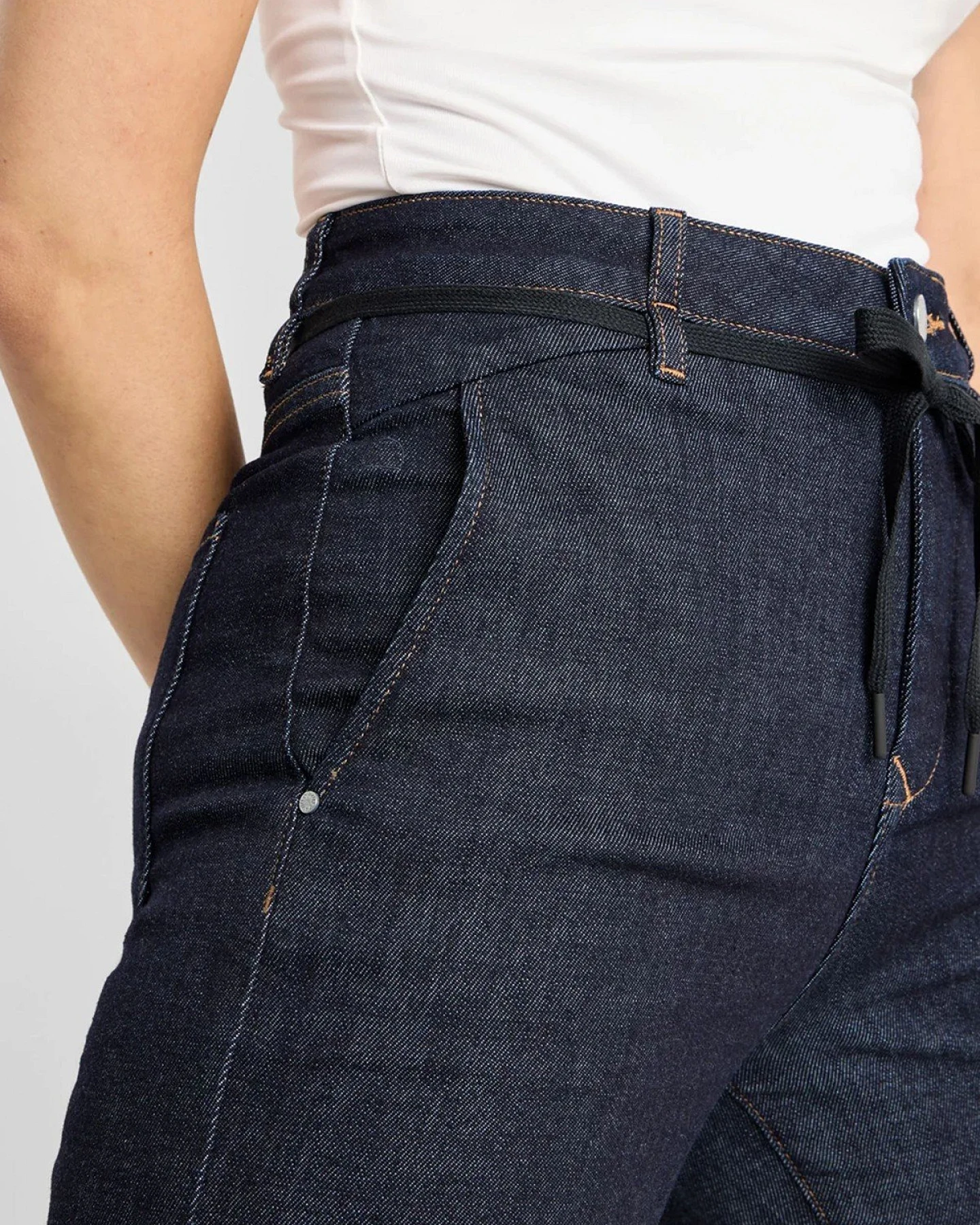 Jeans Dew Flared French Pocket Raw Blue – Ansicht 5