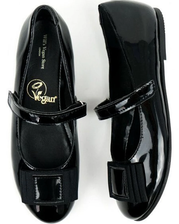 Will's Vegan Shop Kids Ballerinas Schwarz Mädchen