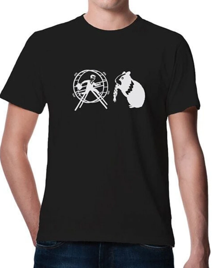 Picopoc Hamster und Hamsterrad T-Shirt in schwarz