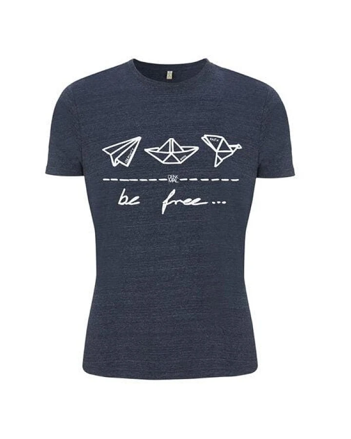 DENK.MAL Clothing be free – Unisex Shirt “melange navy”