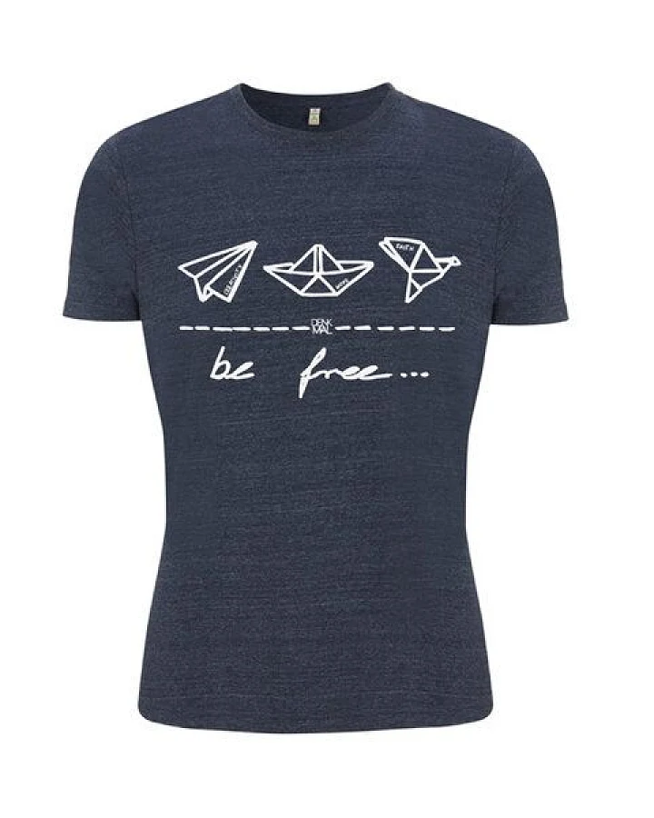 DENK.MAL Clothing be free – Unisex Shirt “melange navy”