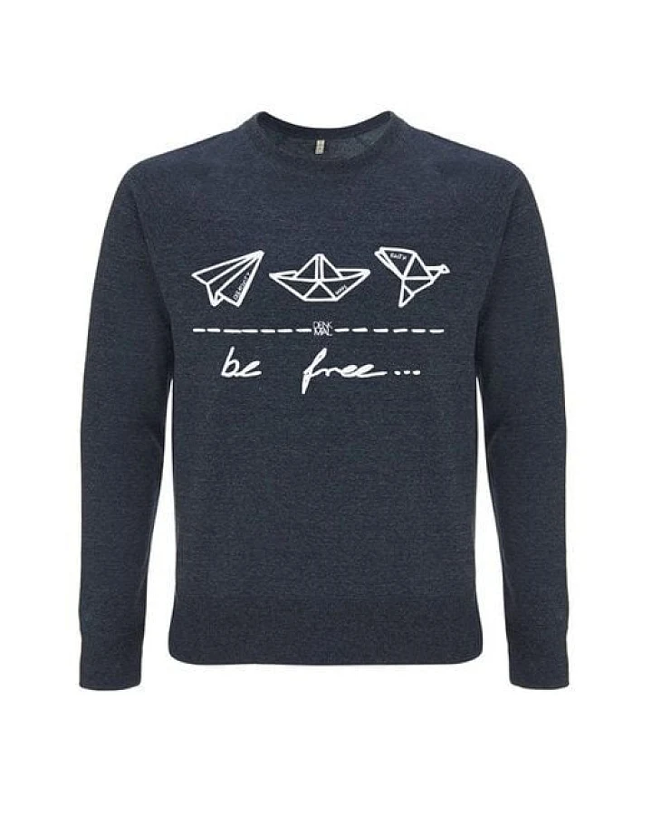 DENK.MAL Clothing be free – Unisex Sweatshirt “melange navy”