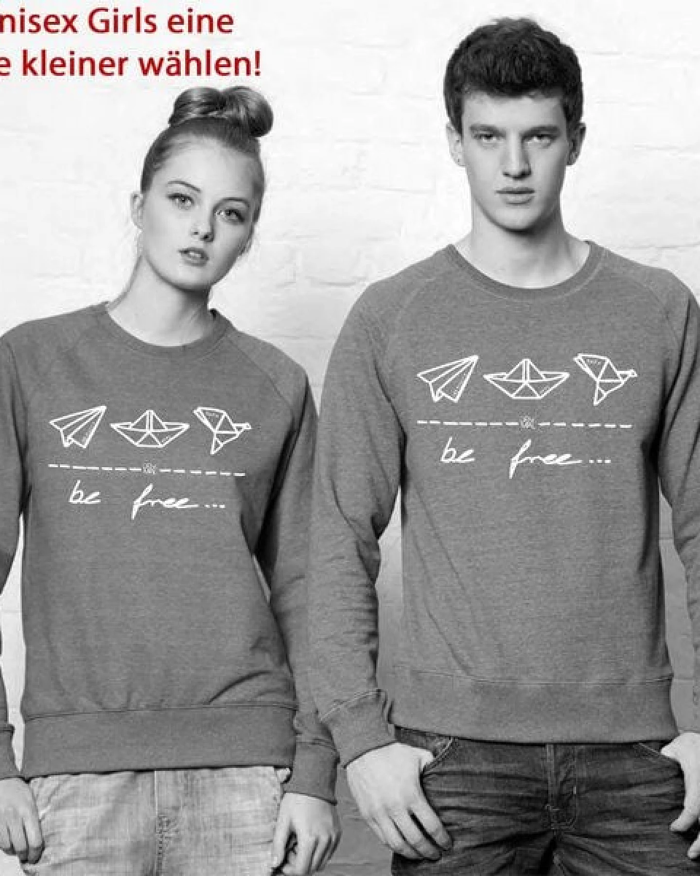 DENK.MAL Clothing be free – Unisex Sweatshirt “melange navy” – Ansicht 3
