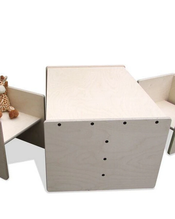 Die Schreiner Christoph Siegel 1 Wendetisch & 2 Wendehocker - Set -MAXI-2mount"" - naturbelassen