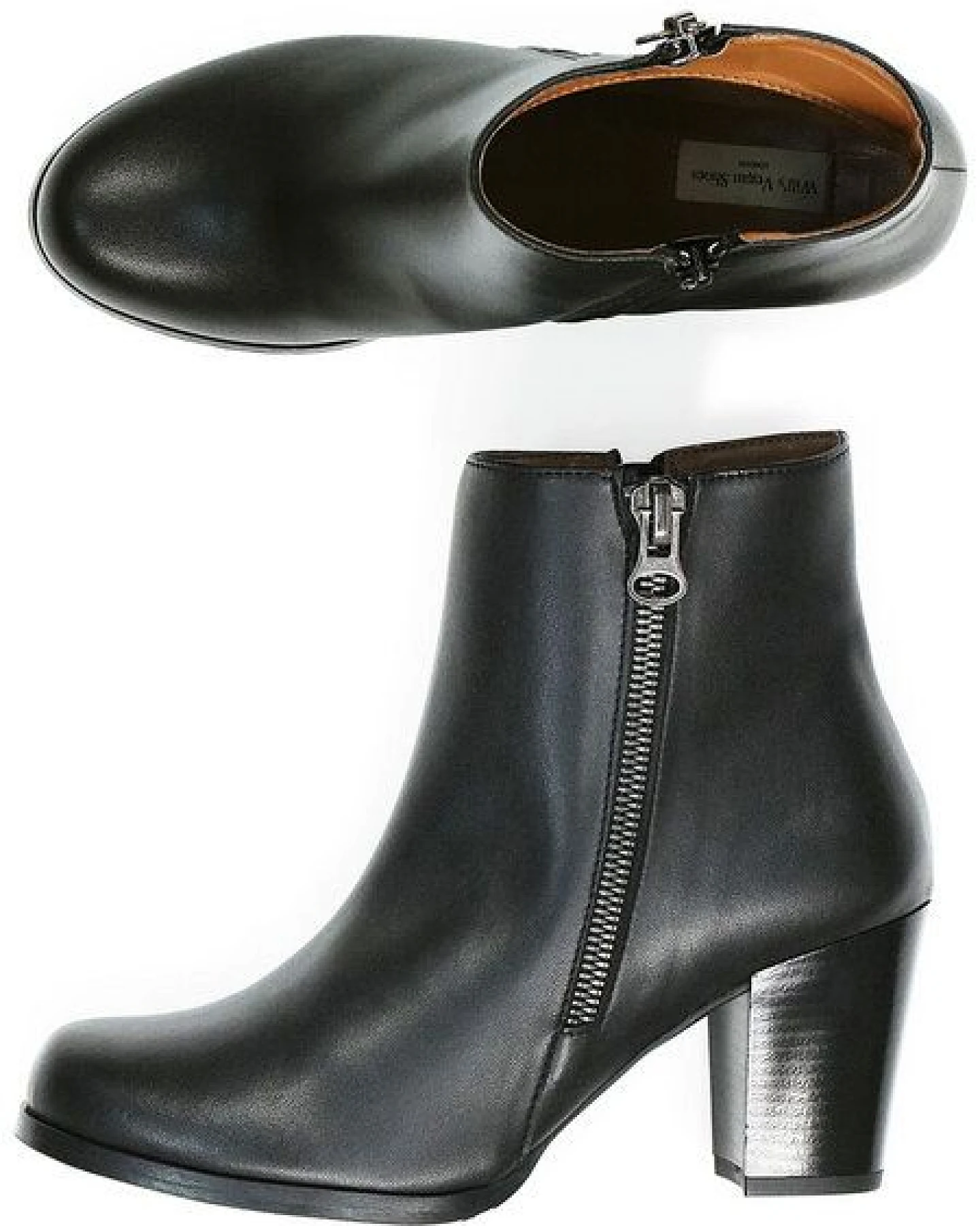 Will's Vegan Shop Wadenhoher Stiefel Schwarz Damen – Ansicht 2