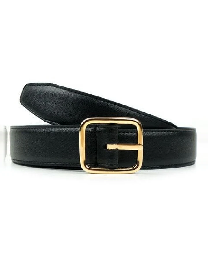 Will's Vegan Shop Geometrischer Gürtel, 3 cm Gold Damen