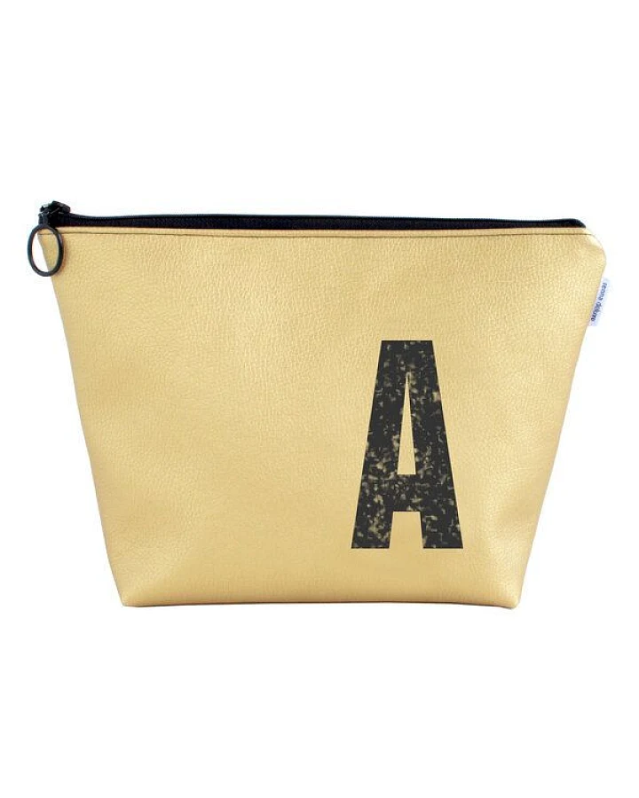 renna deluxe Kulturtasche und Kosmetiktasche personalisiert mit Monogramm GOLD