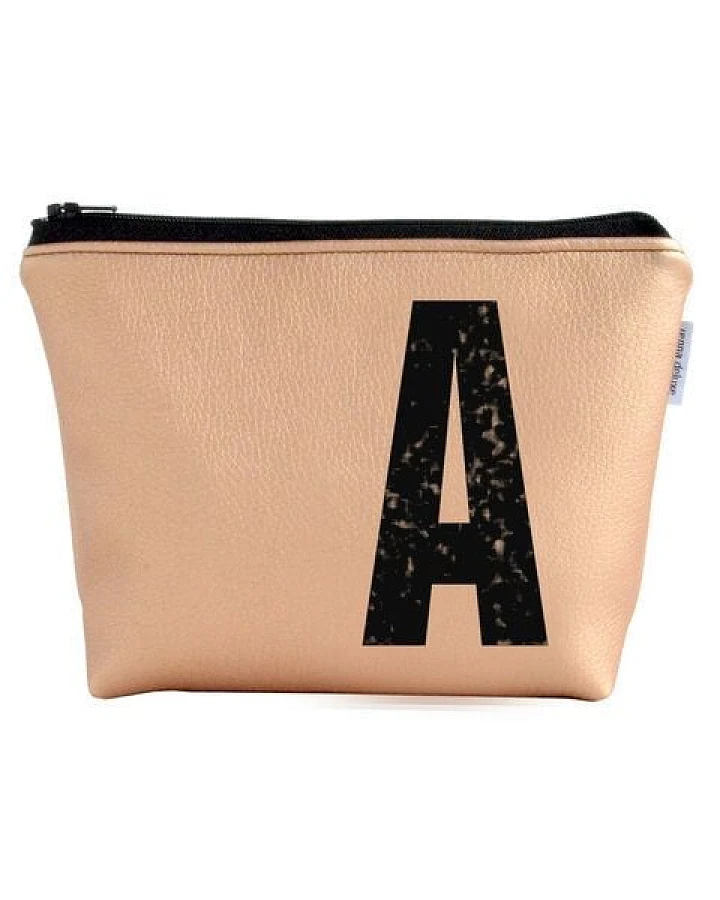 renna deluxe Kulturtasche und Kosmetiktasche personalisiert mit Monogramm - KUPFER