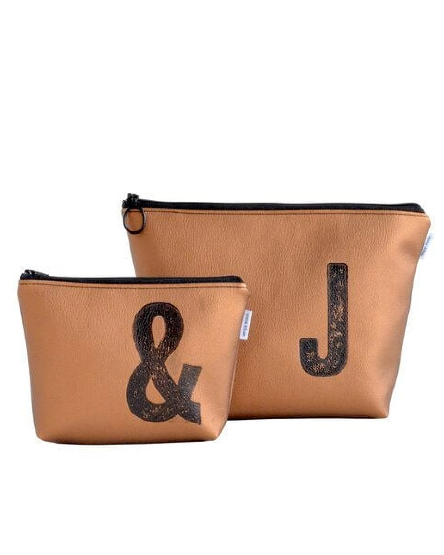 renna deluxe Kosmetiktasche und Kulturtasche personalisiert mit Monogramm - bronze – Ansicht 2