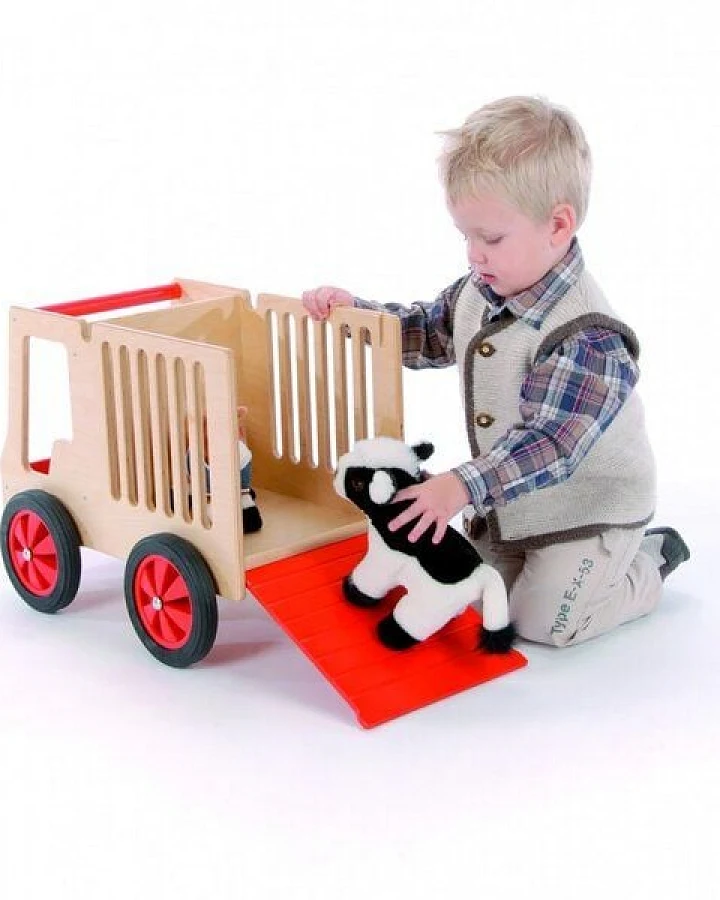 Bätz Holzspielwaren Tiertransporter super süss für Kids, aus Holz Buche massiv (ohne Deko)