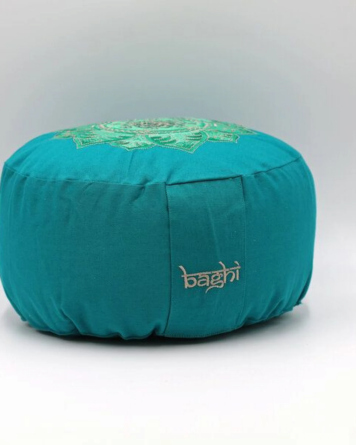 BAGHI Meditationskissen rund mit OM Mandala Bestickung – Ansicht 3