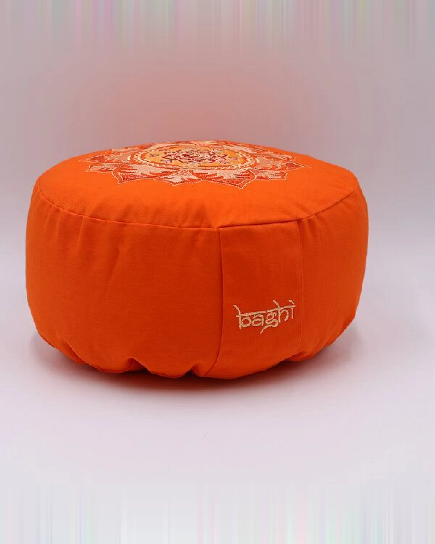 BAGHI Meditationskissen rund mit OM Mandala Bestickung – Ansicht 3