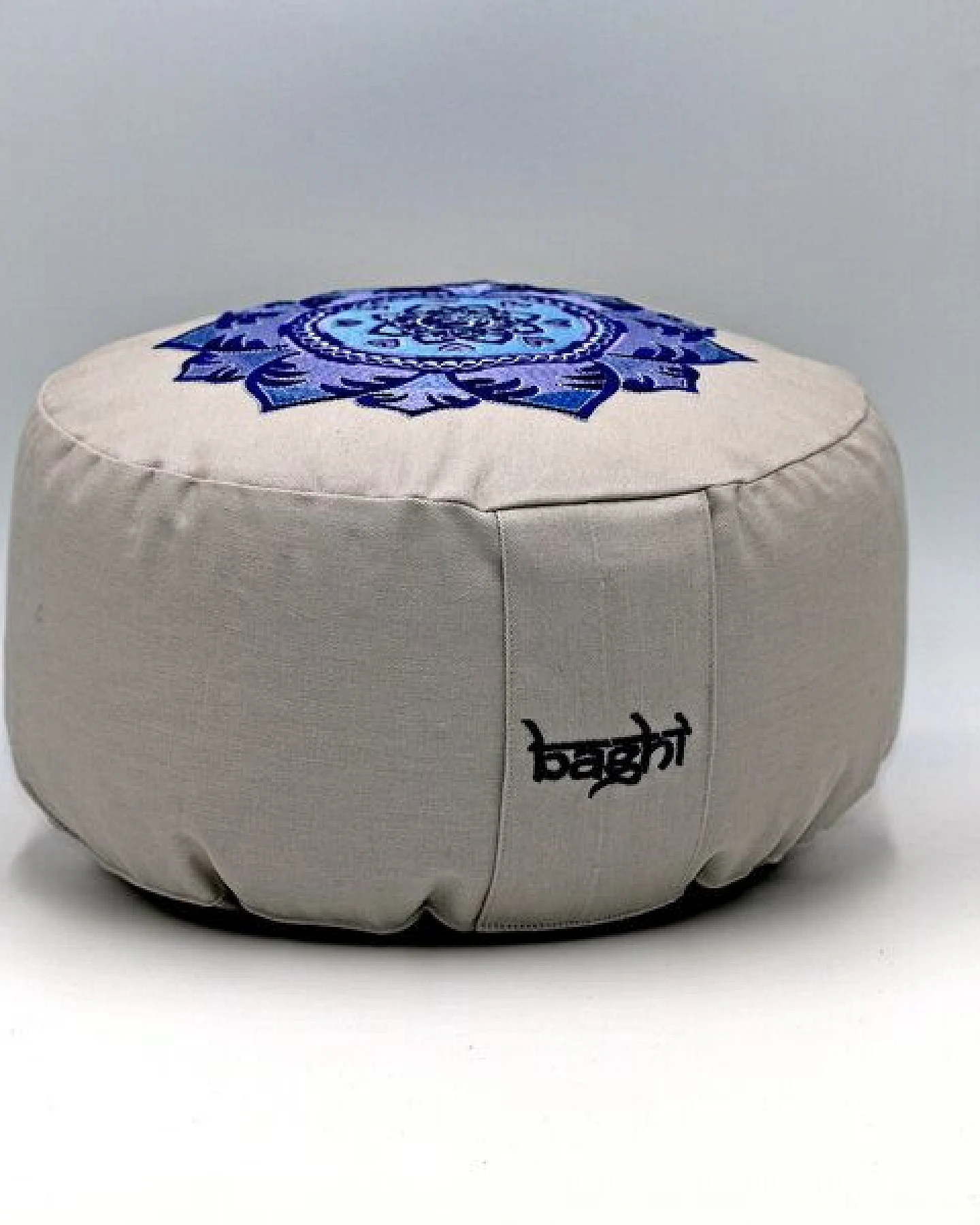 BAGHI Meditationskissen rund mit OM Mandala Bestickung – Ansicht 3